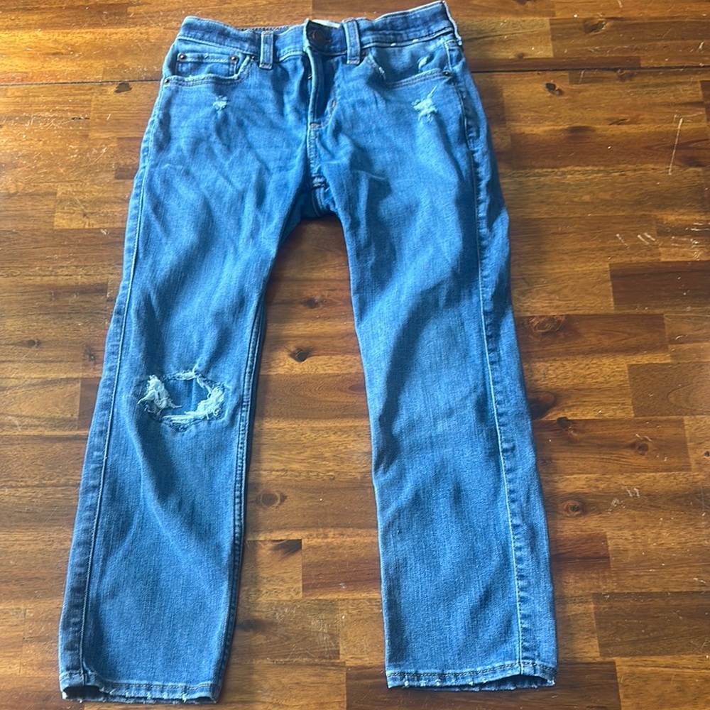 Abercrombie Kids Blue Distressed Jeans with Relaxed Fit